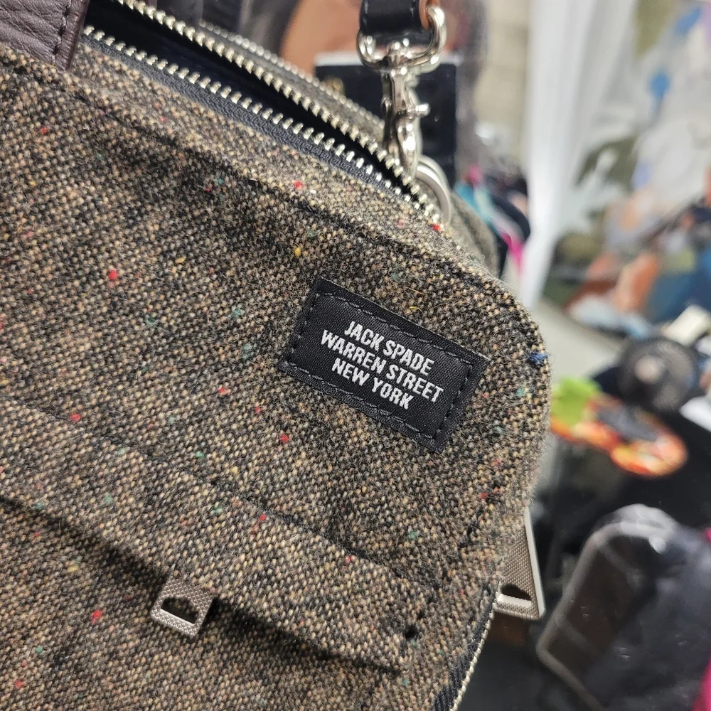 Jack Spade Tweed Bag with Pink Leather Highlights